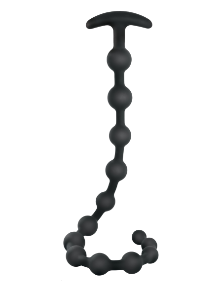NMC 19 INCH RIBBED SILICONE ANAL BEADS BLACK
